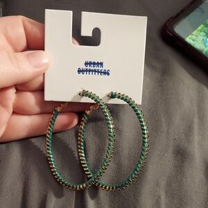 Urban Outfitters Green Hoop Earrings
